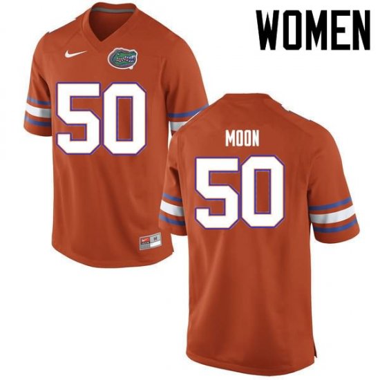 Women's Florida Gators #50 Jeremiah Moon NCAA Nike Orange Authentic Stitched College Football Jersey TPC8562VY